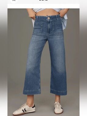 Maeve anthropology Cropped Wide-Leg Jeans denim - Blue